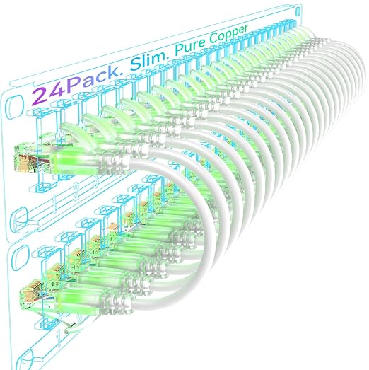 Sokqovt Cat6a Patch Cables Slim 6ft, Flexible Cat6 Ethernet Patch Cable 10G by Unknown