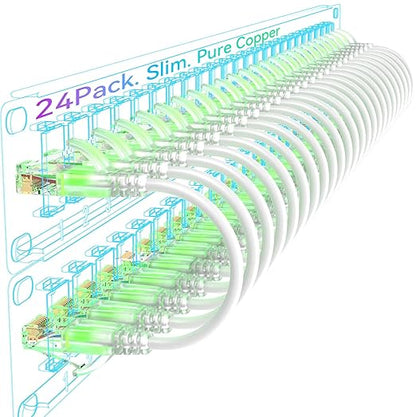 Sokqovt Cat6a Patch Cables Slim 10ft, Flexible Cat6 Ethernet Patch Cable 10G by Unknown