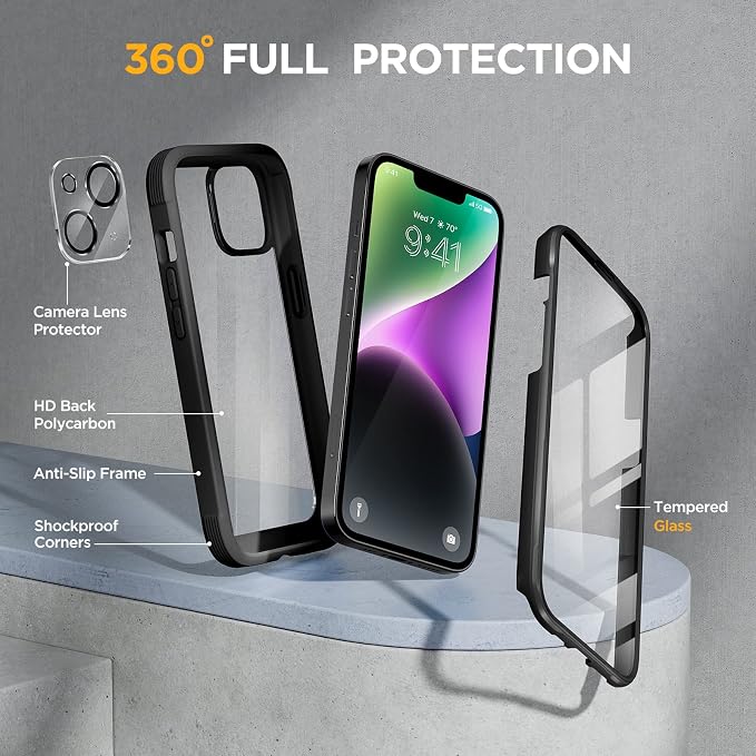 Miracase Designed for iPhone 14 Case 6.1 inch, Full-Body Protective Bumper - Image 3