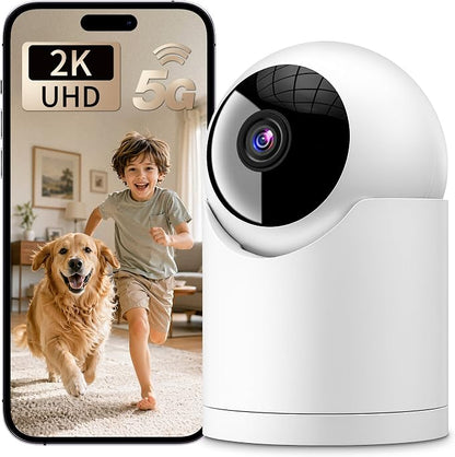  Indoor Cameras for Home Security, Auto tracking, 5G&2.4G WiFi Security by Techage