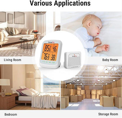 TempPro TP260B Indoor Outdoor Thermometer Wireless 1000FT Range, Digital - Image 8