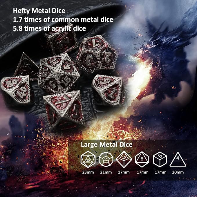 Haxtec DND Dice Set Metal D&D Dice Set - Image 6
