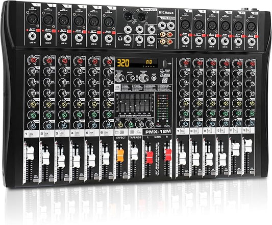Audio Mixer 12 Channel Professional Mixer Console by MICNAUX