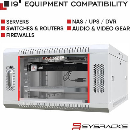 15U Wall Mount Server Rack Cabinet, 19 Inch Network and AV Enclosure, 24 Inch - Image 9