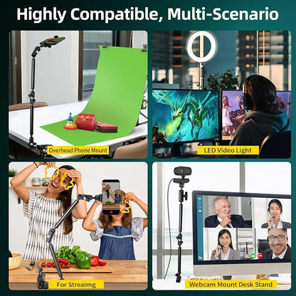 22" Magic Arm Clamp, Overhead Phone Mount Holder Stand, Flexible Desk Camera - Image 8