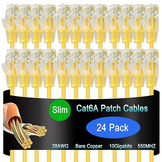 Cat6a Slim Ethernet Patch Cable 5 ft, Cat6a Patch Cable by Lysymixs