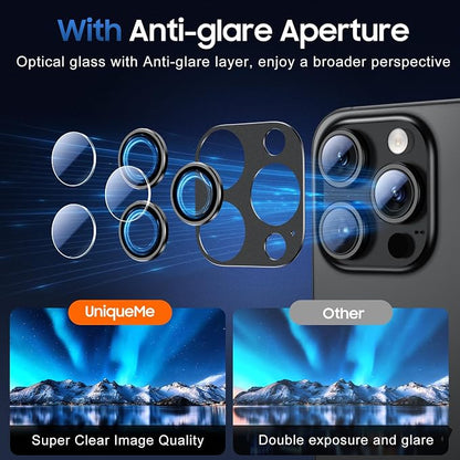 UniqueMe for 3 Pack iPhone 15 Pro/iPhone 15 Pro Max Camera Lens Protector - Image 4