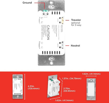 UltraPro Add-On Switch QuickFit and SimpleWire, In-Wall White Rocker Paddle Only - Image 7