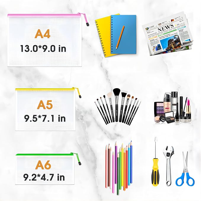 Umriox Mesh Zipper Pouch Bags, Mesh Bags - Image 2