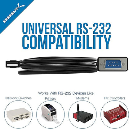 SABRENT USB 2.0 to Serial DB-9 RS-232 Adapter Cable 6ft Cable - Image 3