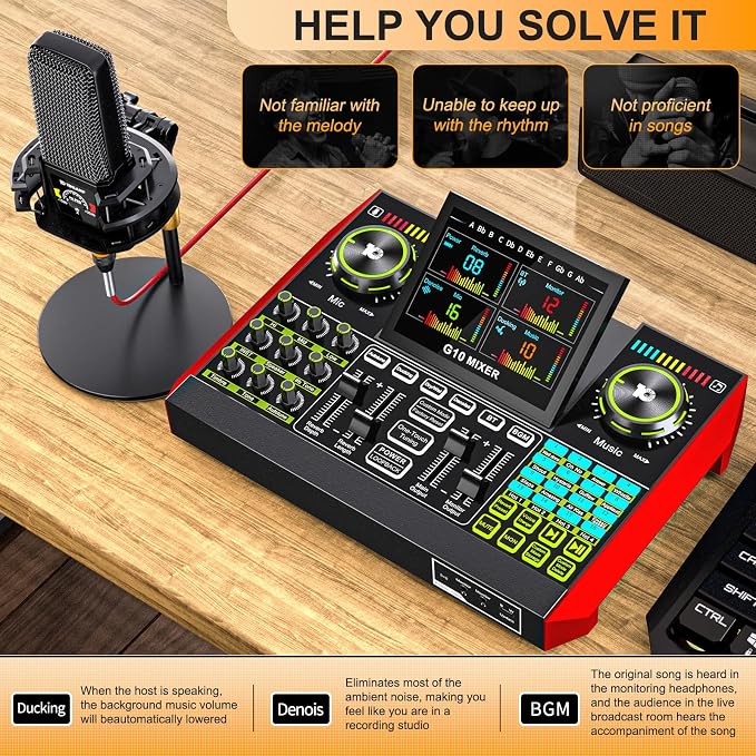Podcast Equipment Bundle with 3.5mm Microphone and Live Sound Card, Audio - Image 3