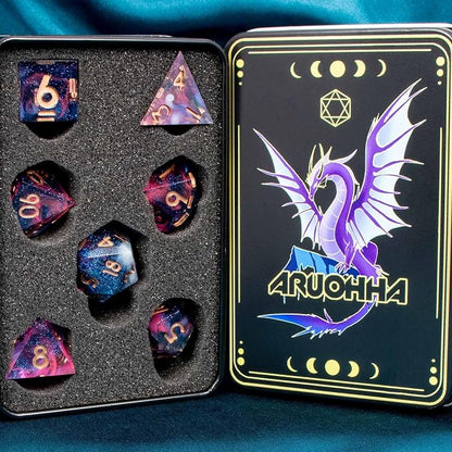 ARUOHHA Sharp Edges Dice Set DND Resin Lightning Dice - Image 7