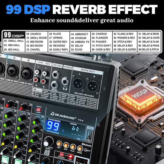 6-Channel Professional Audio Mixer, FX-6usb Mixing Console - Image 2