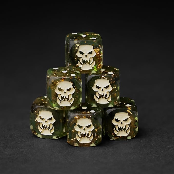Orc D6 Dice Set – 10 x 16mm Resin Dice by DiceBell