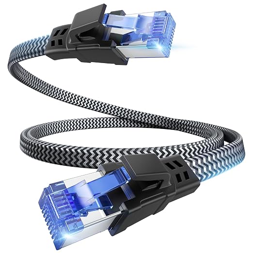 EWIND Anti-Tear Nylon for Cat 8 Ethernet Cable, 6FT Heavy Duty High Speed by EWIND