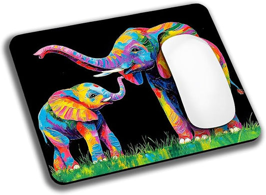Colorful Art Animal Elephant Mouse Pads by EASTSMOOTH