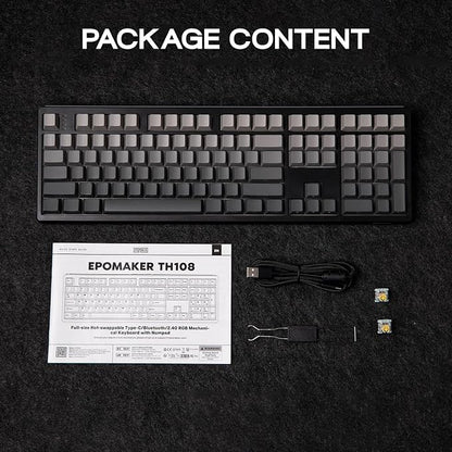 EPOMAKER TH108 Full Size Mechanical Keyboard, Wireless Gaming Keyboard - Image 9