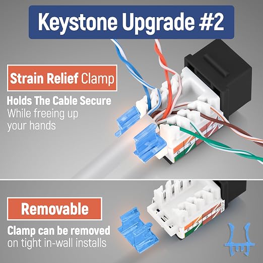 Everest 45° Angled RJ45 Cat5e Keystone Jacks 20-Pack in Black - Image 4