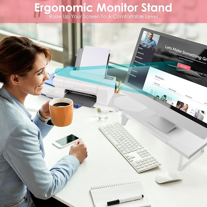 Dual-Monitor-Riser-Stand-For-Desk, Large Monitor Stand Riser - Image 5