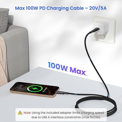 Elebase USB Type C to C 100W Cable 10FT - Image 3