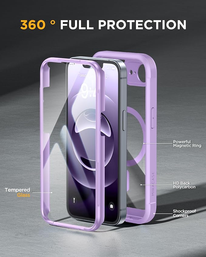 Miracase Magnetic for iPhone 16e Case Full-Body Phone - Image 2