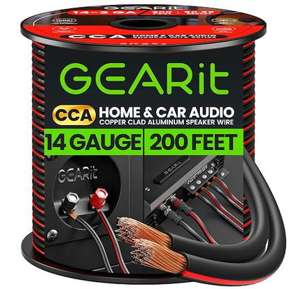 GEARit Speaker Wire 14 Gauge, Speaker Cable 200ft by GEARit
