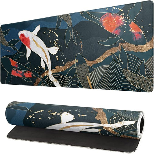 Fish Art Mouse Pad 31.5x11.8 Inch Japanese Gaming Full Desk Mousepad Extended by Siski