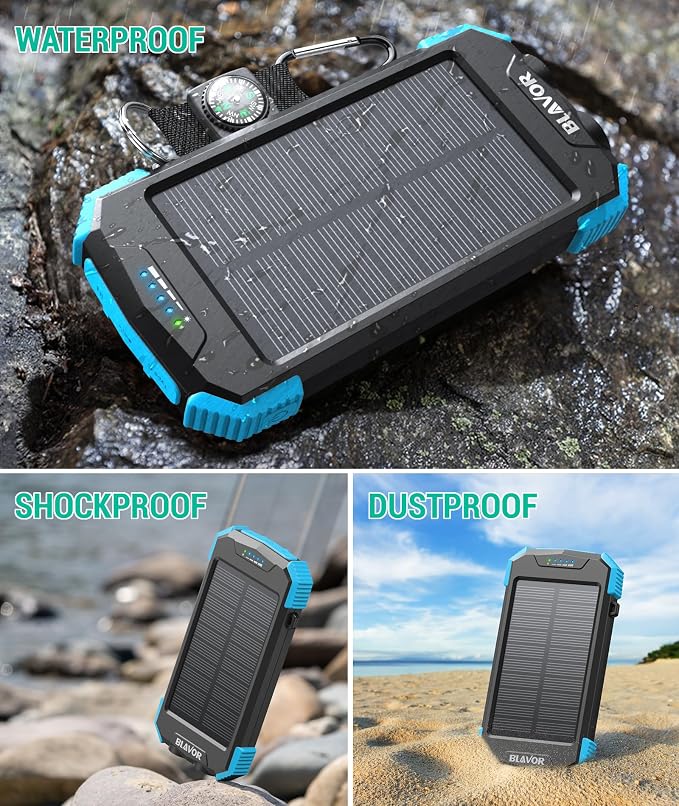 BLAVOR Solar Charger Power Bank 10, Portable Wireless Charger, 20W Fast - Image 6