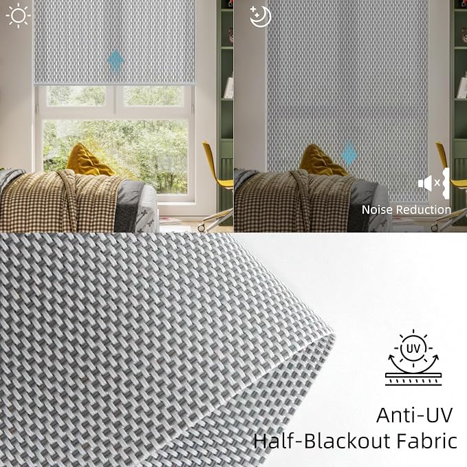 SmartWings Motorized Roller Shade, Light Filtering Smart Window Blinds Work - Image 5