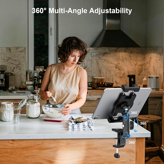 iPad Under Cabinet Mount, Kitchen Tablet Mount Holder, iPad Desk Mount w/Clamp - Image 7