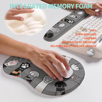 2-in-1 Ergonomic Set, Wave Rise Keyboard Wrist Rest and Massage Bulge Slope - Image 4