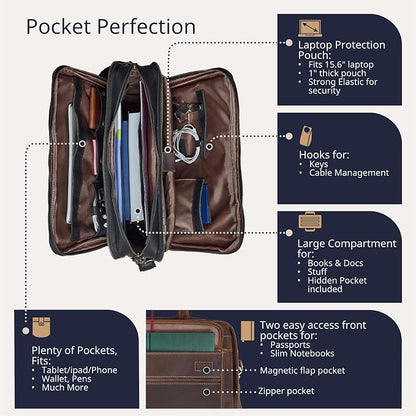 Luxorro Professional Leather Briefcase - Image 2