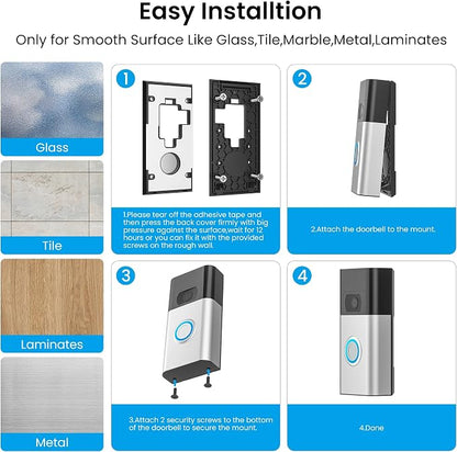 No-Drill Adhesive Doorbell Mount Compatible - Image 6