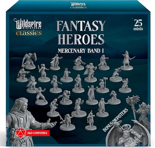 Classic Heroes - Mercenary Band I- 25 Paintable Characters by WildspireMiniatures