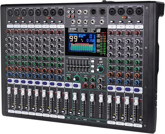 GF12 Multifunction 12 Channel Audio Mixer Stage Performance Mixer Isolated by Doslnlya