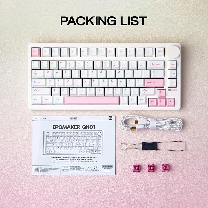 EPOMAKER QK81 75% Wireless Mechanical Gaming Keyboard, QMK/VIA Programmable and - Image 7