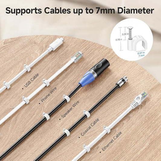 Cable Matters 200-Pack Nail-in Cable Clips Cord Organizer, 7mm / 0.27 inches - Image 2