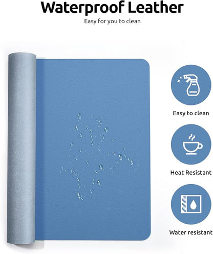 YSAGi Leather Desk Protector, Office Mat, Large Mouse Pad, Non-Slip PU Leather - Image 4