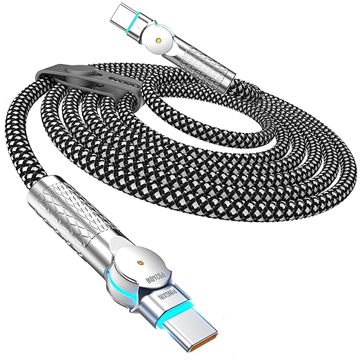 USB C Cable 3.3ft 240W Braided 180°Rotating USB C to USB C Cable USB 2.0 by PINGXIN