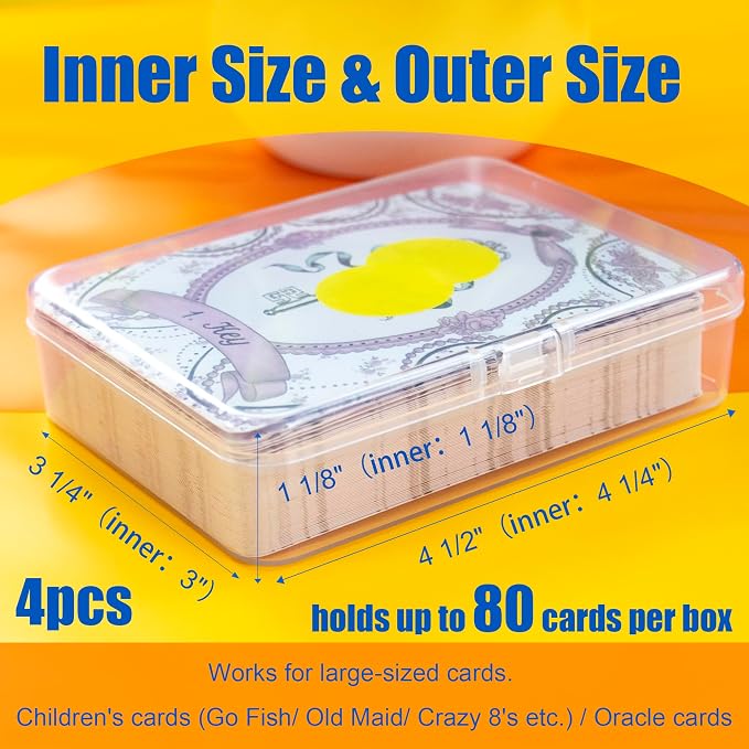 4 Pcs Playing Card Case, for Go Fish/Old Maid/Oracle Card/Other Larger Than - Image 2