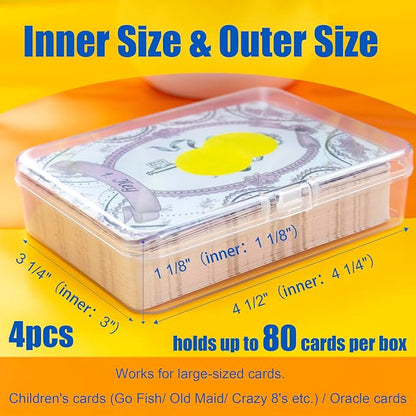 4 Pcs Playing Card Case, for Go Fish/Old Maid/Oracle Card/Other Larger Than - Image 2