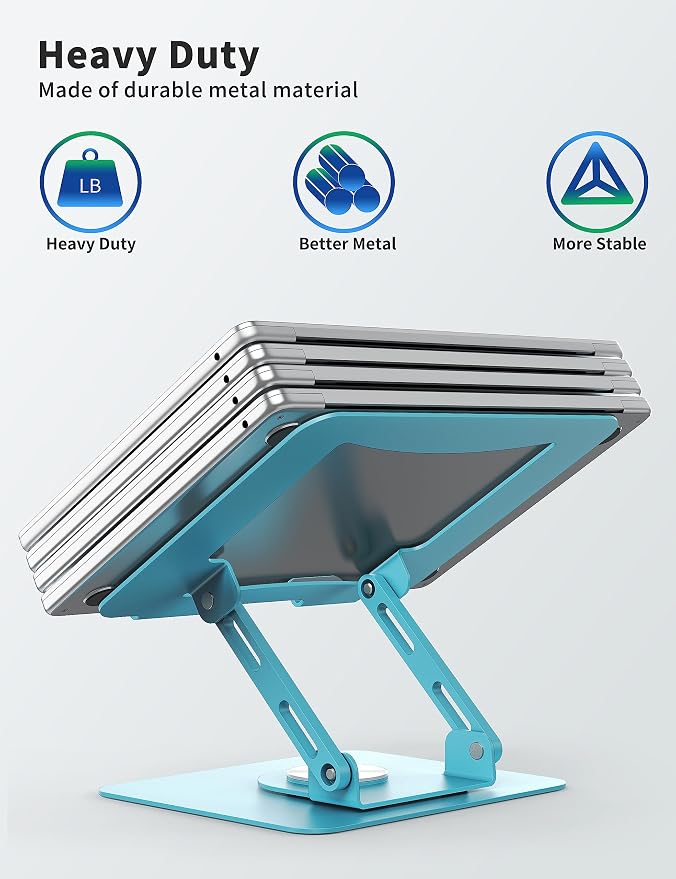 SOUNDANCE Laptop Stand with 360° Rotating Base, Ergonomic Computer Riser - Image 5