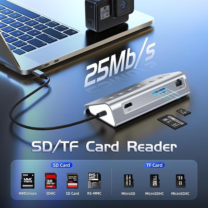 USB C Hub Ethernet, 10-in-1 USB Docking Station 10Gbps - Image 7