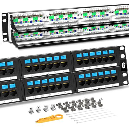 AMPCOM CAT6 48 Ports Patch Panel, Rack Mount by AMPCOM