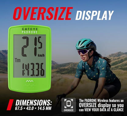 CATEYE Padrone Wireless Bike Computer – Oversized Display Cyclocomputer - Image 2