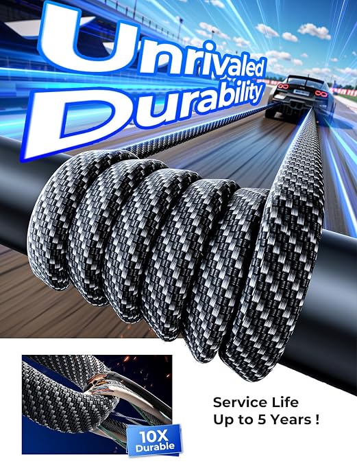 SHEZI 4-in-1 USB C Cable 240W 5FT Flat Nylon Braided Multi Charger Cord Wire - Image 9
