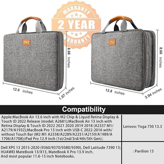 ZINZ Slim Expandable Laptop Case 13 Inch Sleeve Upgraded Protective Durable - Image 2
