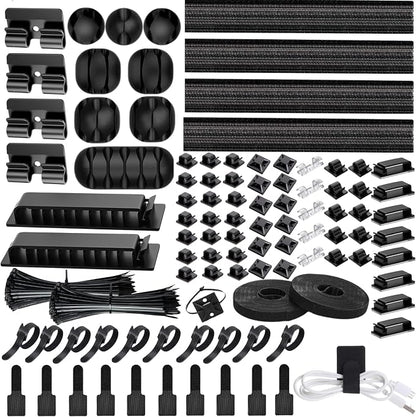 Cable Management Kit, 67 Adhesive Cable Clips, Topavatop Desk Cord Organizer by Topavatop