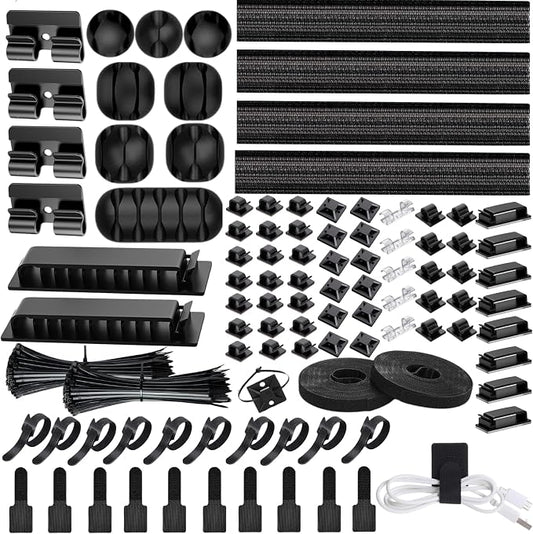 Cable Management Kit, 67 Adhesive Cable Clips, Topavatop Desk Cord Organizer by Topavatop