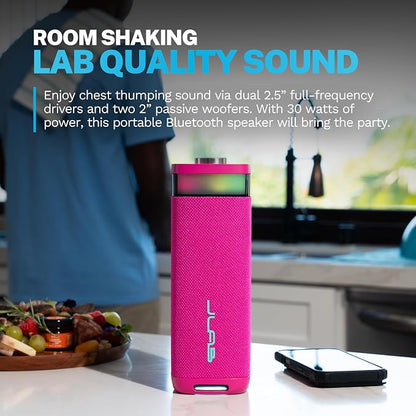 JLab JBuds Party Portable Bluetooth Speaker, 2 Full-Range Drivers + 2 Passive - Image 2